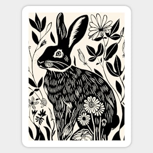 Easter Rabbit Flowers Nature Bunny Lovers Sticker